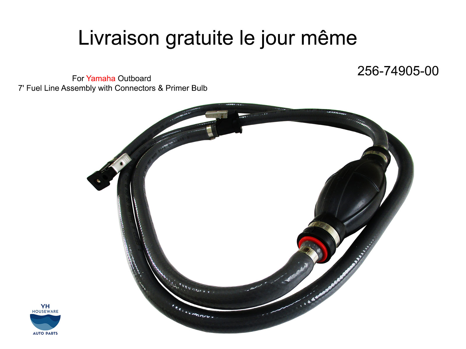 256-74905-00 Yamaha Outboard 7' Fuel Line Assembly with Connectors ...