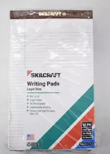 Skilcraft Writing Pad Legal Size Ruled 8-1/2" x 14" Rule White 50 Sheets 12 Pack