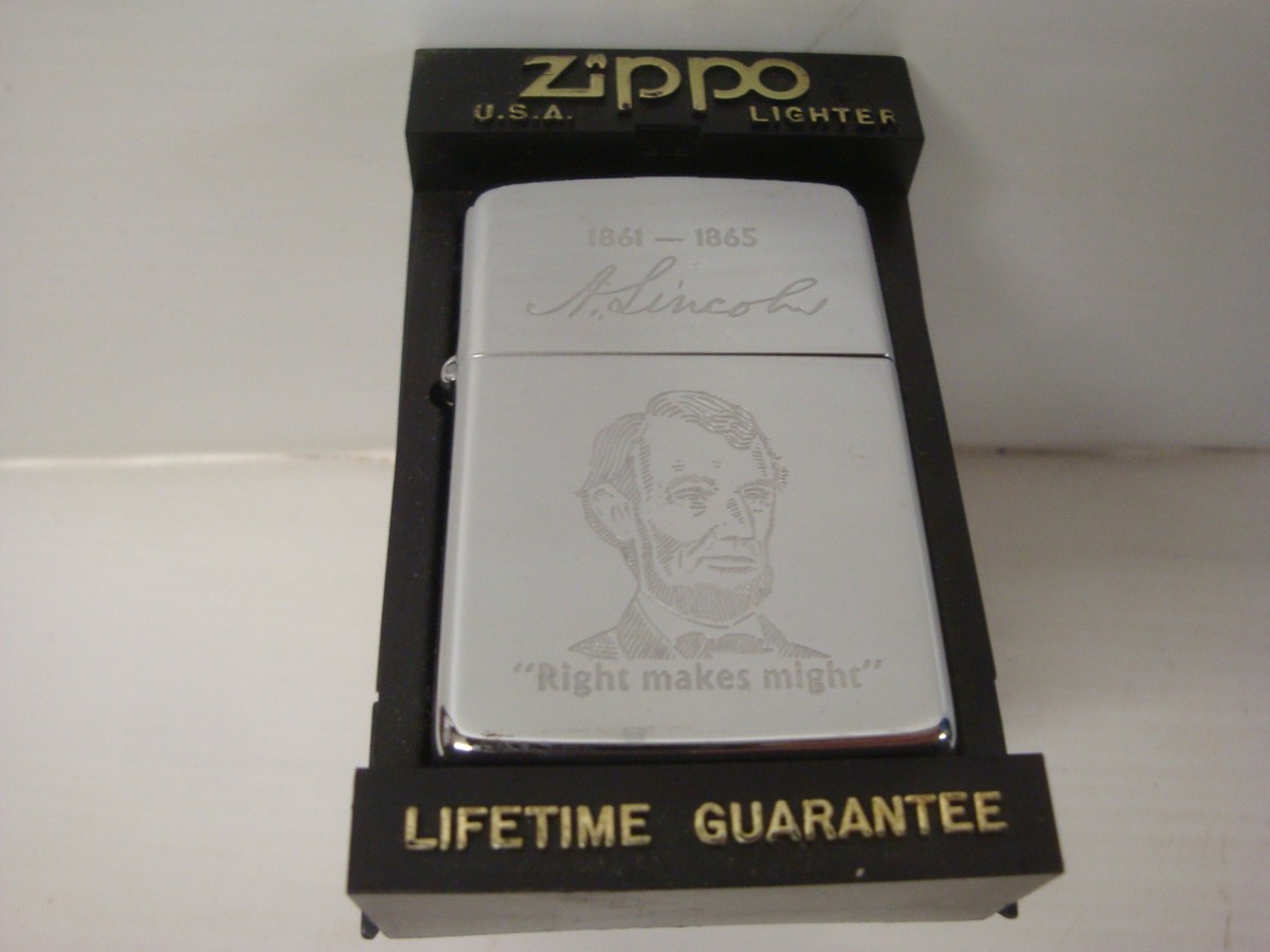 Briquet ZIPPO Président Américain A. Lincoln Right makes might 