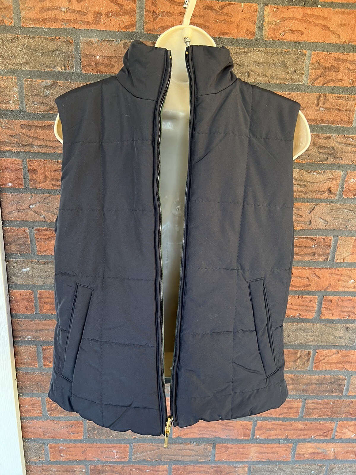 Chaps Reversible Vest Small Solid Black Green Buf… - image 6