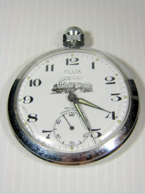 Montre gousset mécanique métal SNCF cheminots FLUX Antichoc Ancre