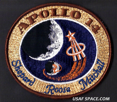 APOLLO 14 LION BROTHERS VINTAGE ORIGINAL NASA Hallmarked CLOTH BACK ...