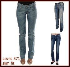 Jean Levis 571 Levi's Féminin Taille Basse Jambe Droite Slim Fit w26 w27 w28 w29