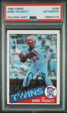 Kirby Puckett 1985 Topps Rookie Autograph #536 PSA/DNA Authentic Auto RC