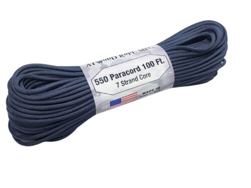 Cable de cuerda núcleo ATWOOD 550 Paracord 100 pies 7 hebras - amarillo, azul marino o negro - Imagen 6 de 12