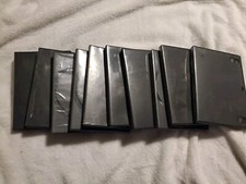 Lot of 10 Used DVD Cases, Black, Each Holds 1 Disc