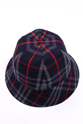 Burberrys Vintage Blue Nova Check Reversible Bucket Hat approx