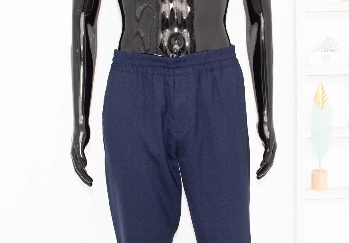 Acne Studios Ryder L Travel Trousers Blue Drawstring Waist Wool Pants Men s 52