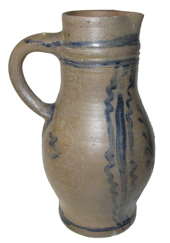 Antique Cobalt Blue Decorated Salt Glazed Stoneware Crock/Jug/Pitcher/Stein - Picture 4 of 19