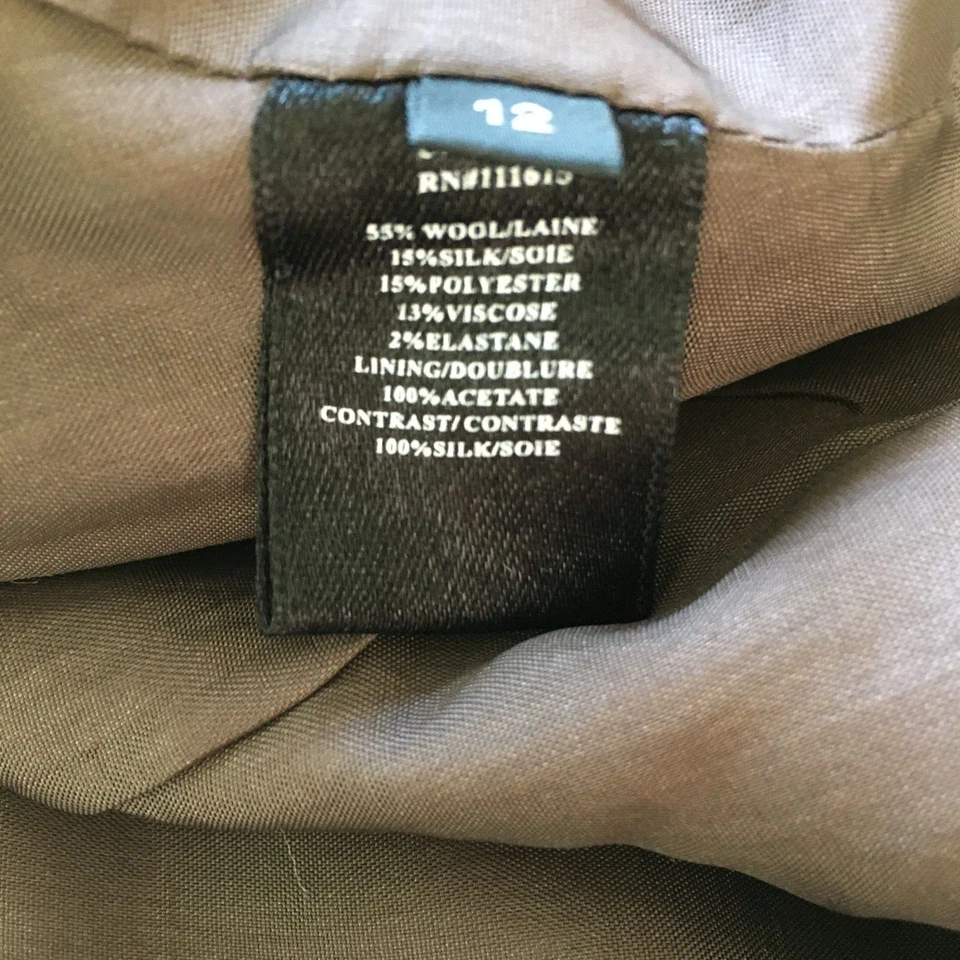 Chaqueta roseta ROBERT RODRIGUEZ para mujer 8/10 marrón blanco motas lana seda mezcla Foto 4 de 4