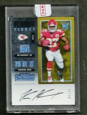 2017  Panini Contenders Black Playoff Ticket Kareem Hunt RC Auto 01/49 EX/MT