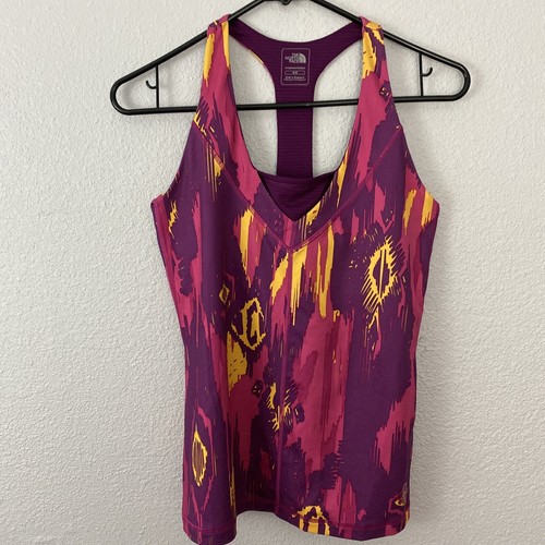 The North Face Vapor Wick Racerback Tank Top with Aztec Design Size Medium - Picture 2 of 11
