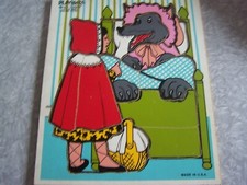 Playskool Wood Tray Puzzle 290-08 Little Red Riding Hood 12 Pieces USA Made