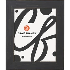 Jasper, 1.5" Country Charcoal Black Picture Frame, Uncommon Sizes 18x18 - 24x31