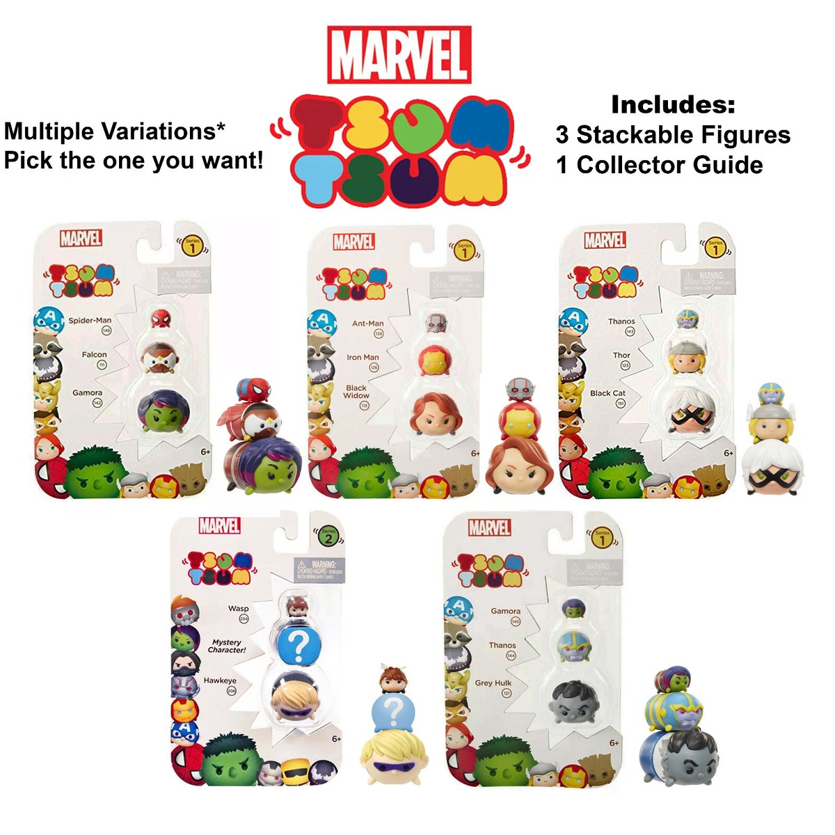 New Disney Tsum Tsum Stackable Figures 3-Pack **You choose** | eBay