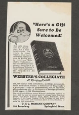VINTAGE AD WEBSTER'S COLLEGIATE DICTIONARY DECEMBER 1933