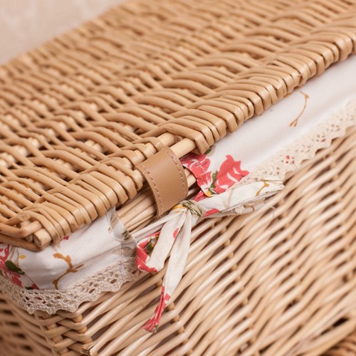 Office Storage Bins Large Woven Basket with Lid Wicker Natural - Picture 11 of 12