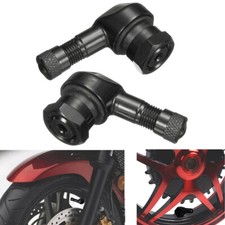 2pcs Motorcycle 90 Degree Angle Wheel Tire Tubeless Valve Stem Cap Aluminum CNC