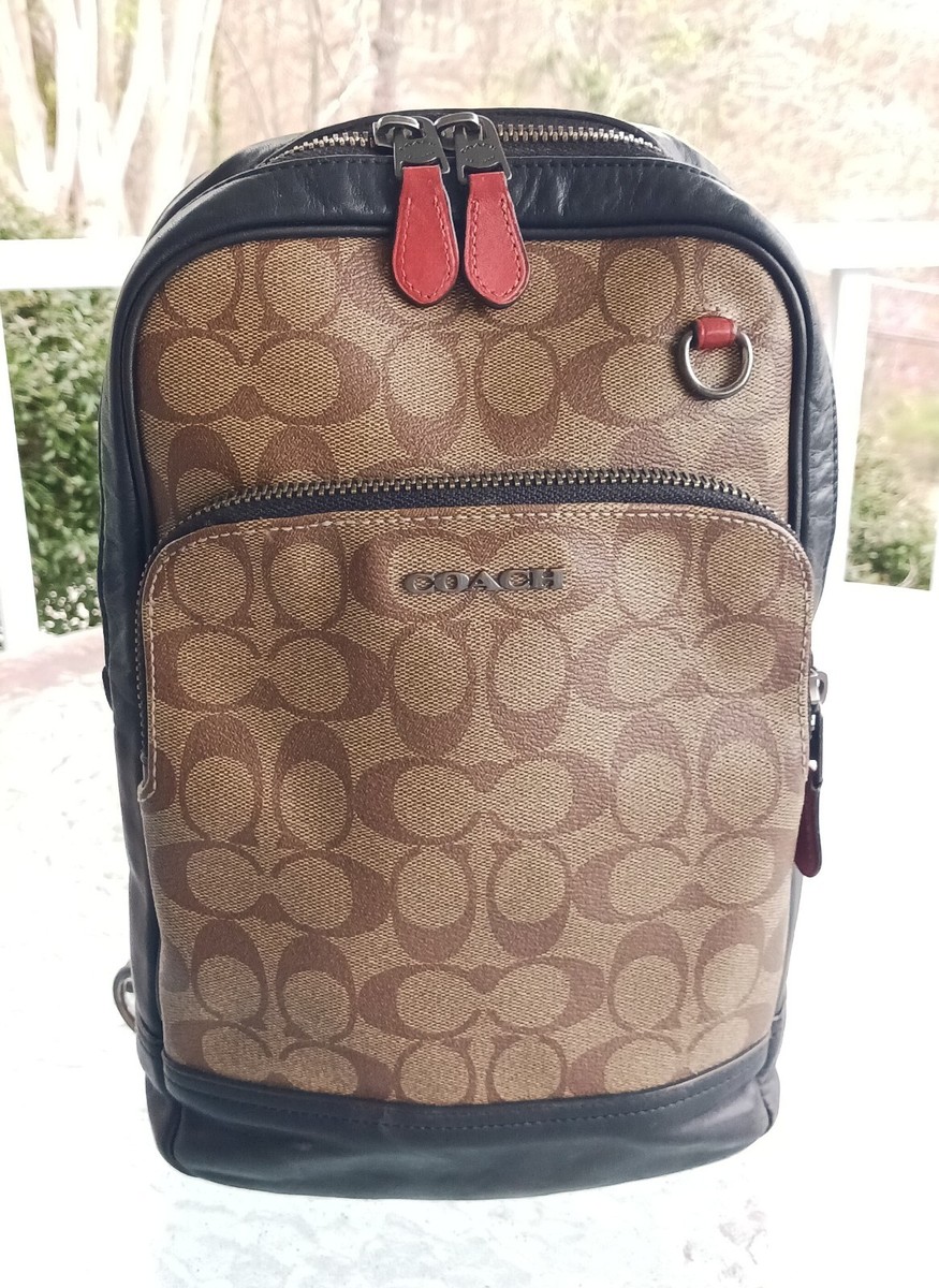 Coach C8356 Graham Pack in Colorblock Khaki Signature C Canvas w