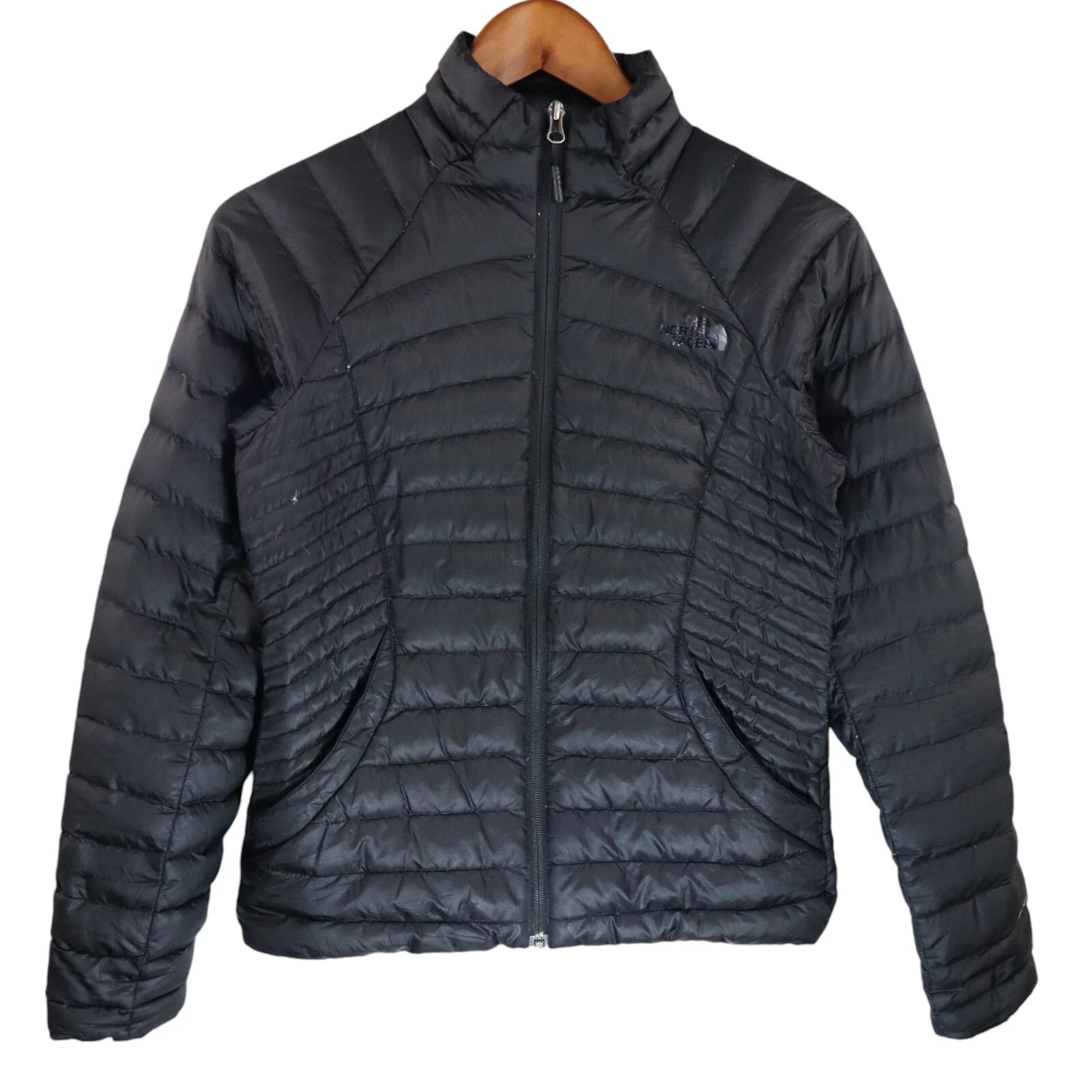 North Face 700 Down Sweater Jacket Puffer Quilted Lightweight Womens Sz XS Black
