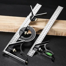 1pc Adjustable Right Angle Ruler & Protractor Multi-Function Measuring Tool