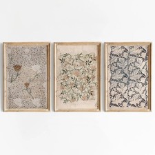 Vintage Botanical Wall Art Decor Antique Floral Canvas Wall Art Neutral Flower P