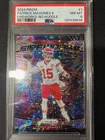 2024 Panini Prizm Football Fireworks No Huddle Prizm #1 Patrick Mahomes PSA 8