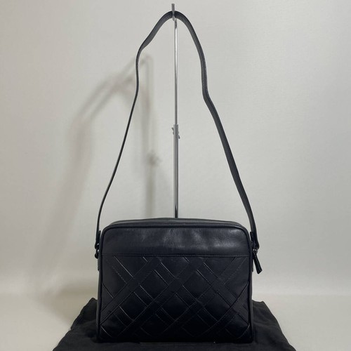 Yves Saint Laurent Shoulder Bag Black Leather 9.4x7.1xWidth in With Dust Bag