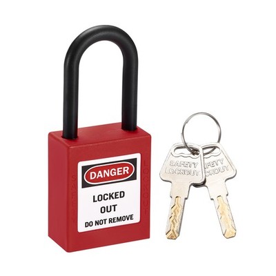 Lockout Tagout Locks 1-1/2 Inch Shackle Key Different Safety Padlocks Red