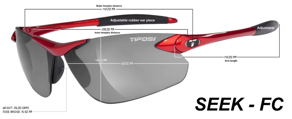 Tifosi Seek FC, plateado metálico con lentes azul humo #0190400677 Foto 4 de 4