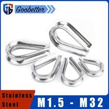Wire Rope Thimble Clamp 304 Stainless Steel Cable Clip Loop M1.5 - M32