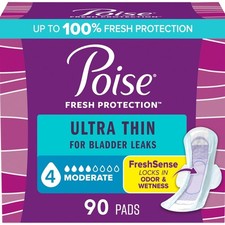 Ultra Thin Incontinence Postpartum Pads with Wings for Bladder Leaks, 4 Dro...