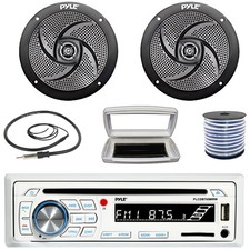 Pyle PLCDBT65 Single-DIN Marine CD Receiver W/Cover, 2x 5.25" 180W Max Speakers