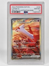 Carta Pokemon Latias EX 239/191 Sv08: Surging Sparks Holo PSA 10 Gemme Ottime Condizioni