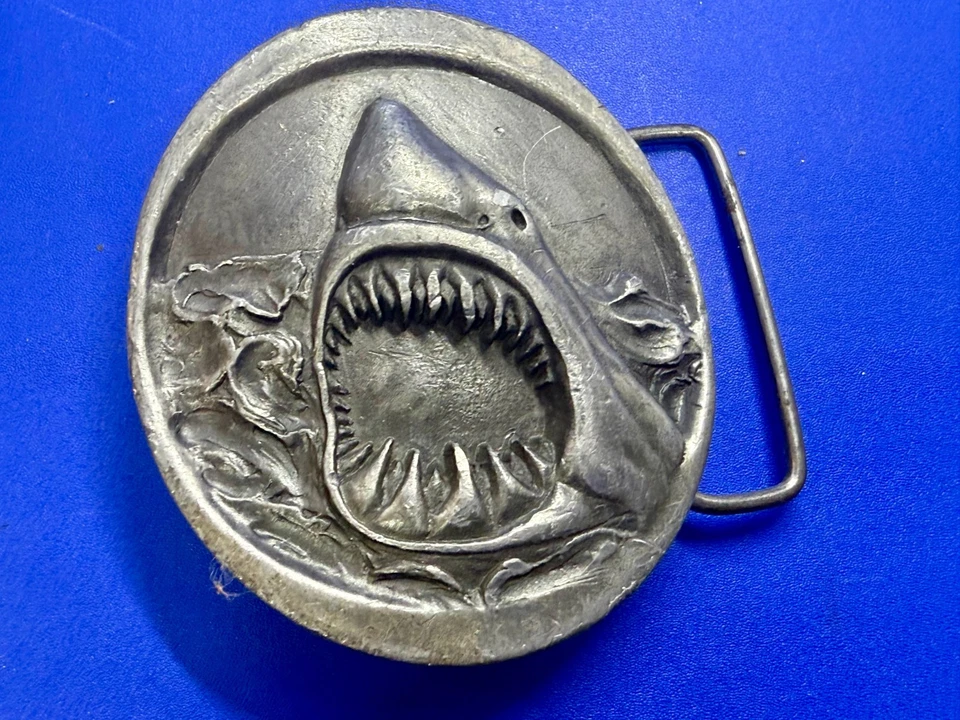 The Great White Shark Open Mouth 颚皮带扣 印第安纳金属工艺 E-88 出品 — 第 2/4 张图片
