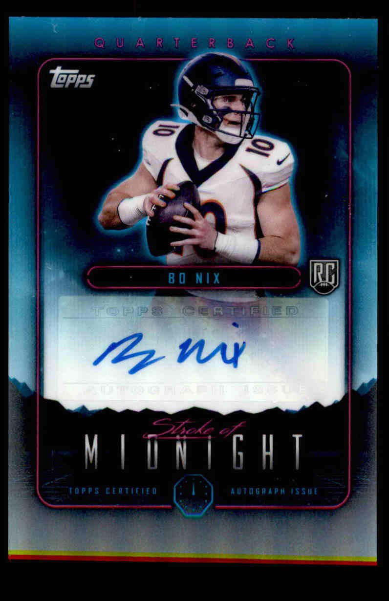 Bo Nix 2024 Topps Midnight #SMA-BN Stroke of Midnight Autographs