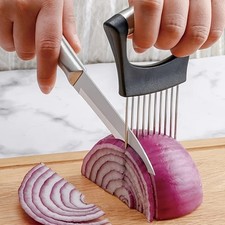 1Pc Onion Slice Holder Food Slicers Assistant Pin Slicer for Onion Potato Lemon