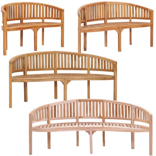 2-3-4 Sitzer Bananenbank Gartenbank Sitzbank Teak Holz Bank Parkbank Holzbank - Bild 1 von 29