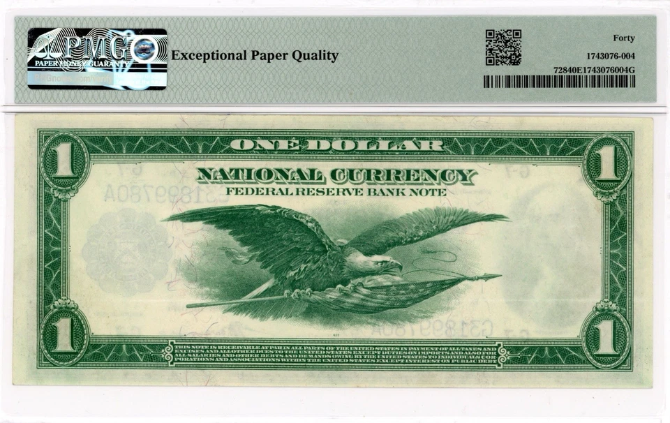 1918 $1 Chicago Federal Reserve Banknote - FRBN - PMG 40 EPQ - Fr.728 - Image 2 of 2