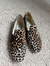 Jimmy Choo leopard print pony hair loafers