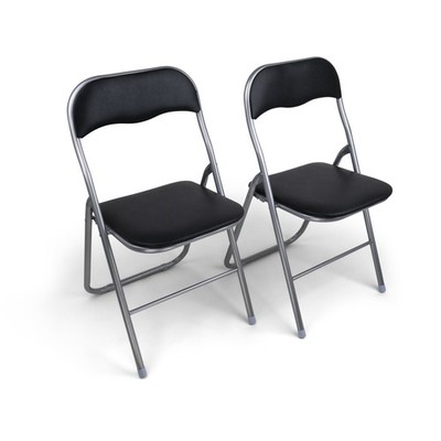 B-Ware - 2 Stück Klappstuhl Klappstühle - silber-schwarz - 2x Stühle Stuhl