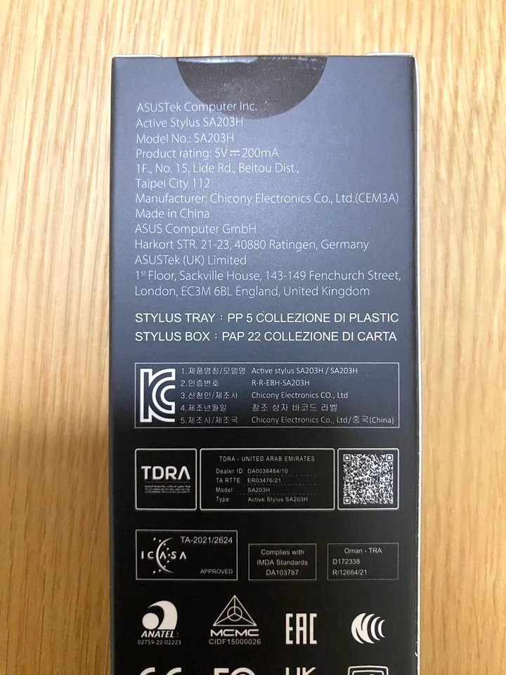 Новый ASUS ручка 2.0 SA203H ручка для устройств Windows 164 мм x 10 мм 16.5g черный - Изображение 3 из 3