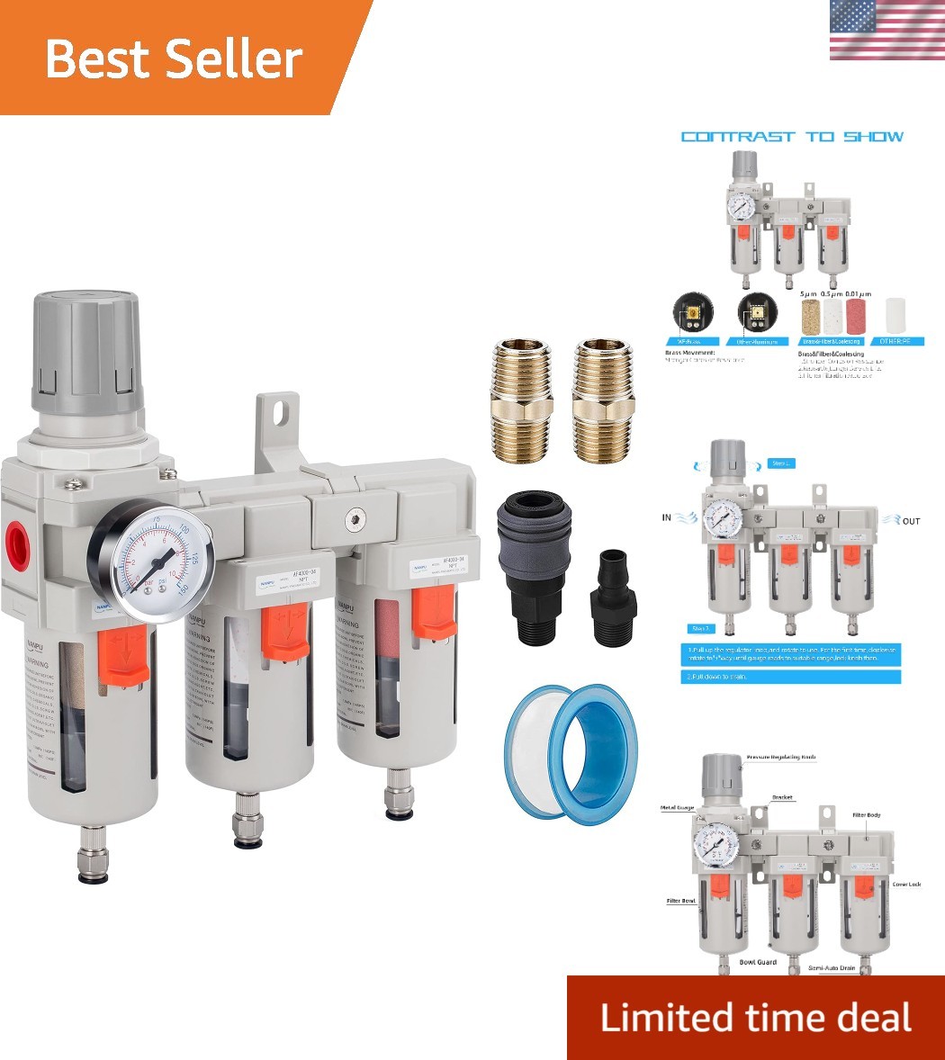 Three-Stage Air Drying System - 5 Micron to 0.01 Micron Filt