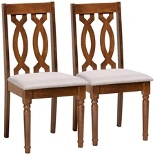 Baxton Studio Cherese Walnut Brown Dining Chairs Set of 2