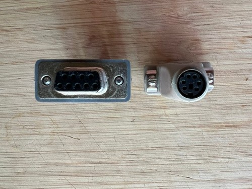 PAIR: DB9 9-Pin Serial to Mini-DIN 6-Pin Adapter