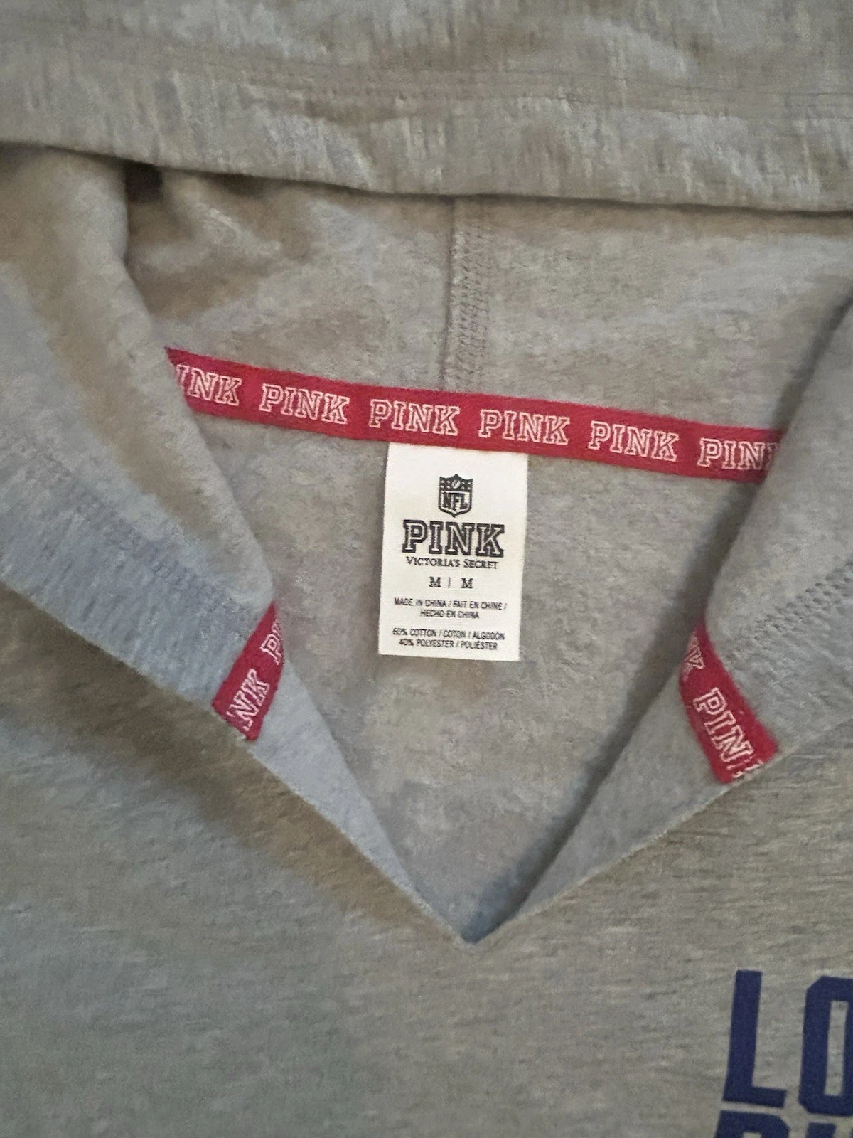 UNDERCOVER Felpa con cappuccio Victoria’s Secret ROSA New York Giants Score One More grigia super morbida