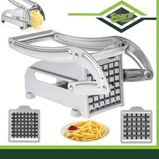 Edelstahl-Kartoffelschneider Pommesschneider der mit 2 Schneideeinsätzen Neu