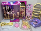 VTG Barbie Mattel Toy Dining Room Set Table Hutch Chairs 1998 Missing 1 Chair