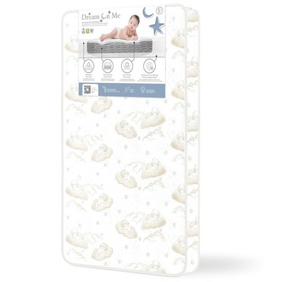 88 Coil Inner Spring Crib & Toddler Mattress   Brown Cloud, Greenguard Gold 