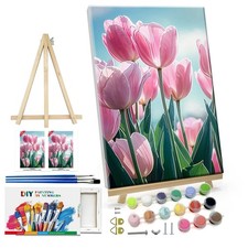 ATDMS Paint by Numbers Kit for Adults with 7.87 x 11.81 inches, Tulips 208